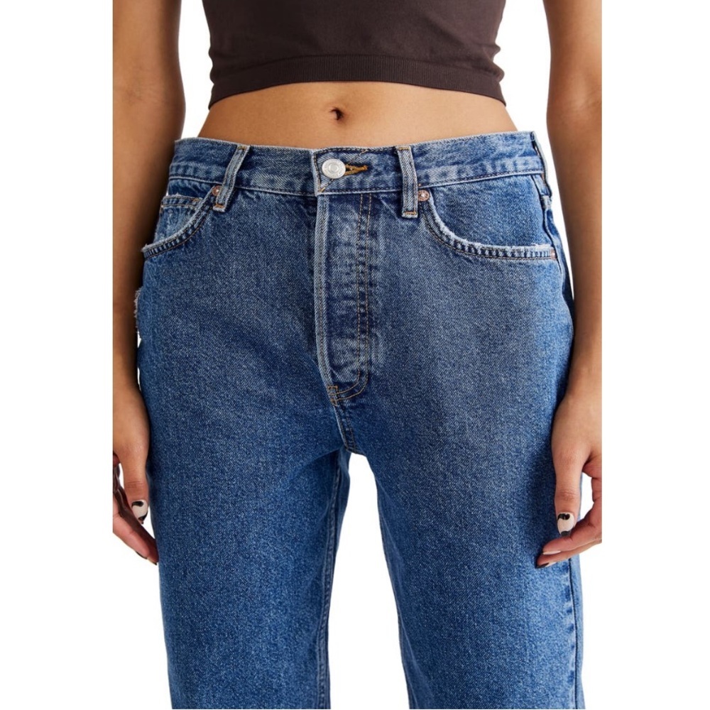 Free People The Lasso Jeans High Rise Straight Leg Distressed Jeans - Picture 5 of 8
